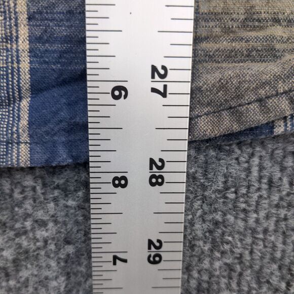 Wrangler Men's Authentic Western Button-Up Shirt Blue Plaid Medium Short Sleeve - Picture 11 of 12